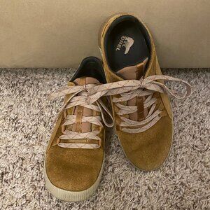 GUC Women Sorel Out N About Tan Suede Waterproof Sneaker Size 7